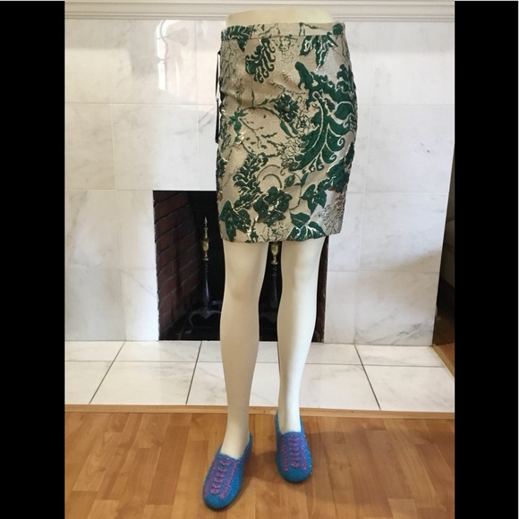 Floral Jacquard Pencil Skirt - Picture 3 of 10